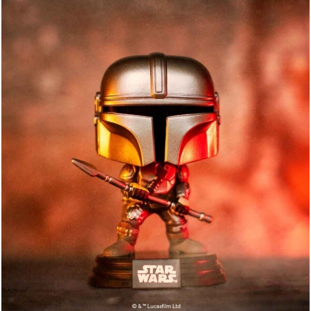 FUNKO POP! STAR WARS 479: THE MANDALORIAN W/ BESKAR STAFF - FUNKO EXCLUSIVE - Picture 10 of 10